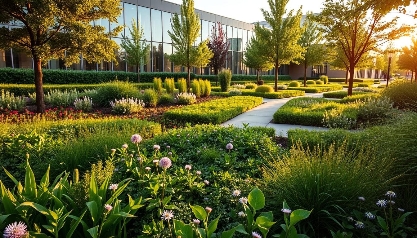 Curated visual reference: Visual Reference: Sustainable Practices For Commercial Landscaping