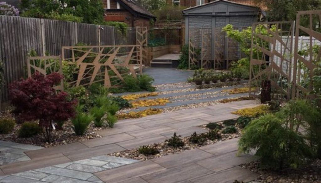 Granite paving in grey