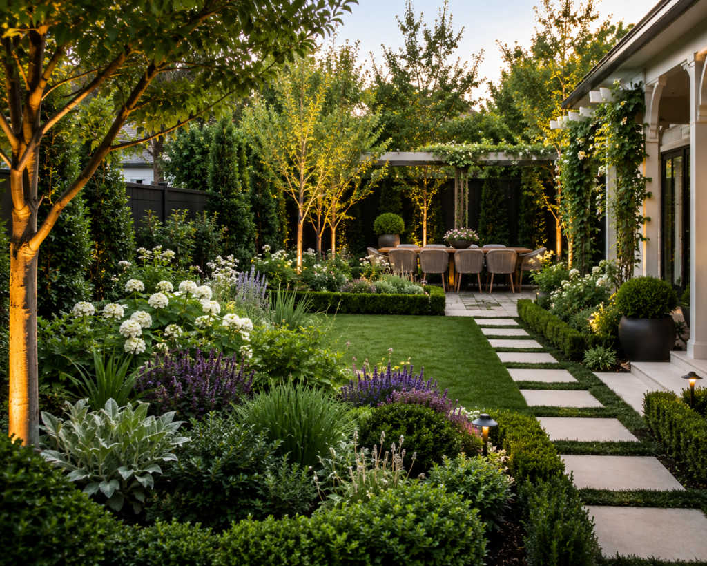 Seasonal soft landscaping and garden bed planting on a Canterbury landscape project