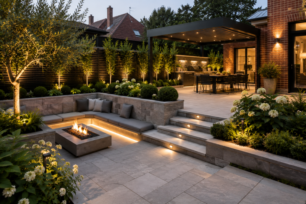 Bluestone patio and outdoor living area for a Canterbury family home